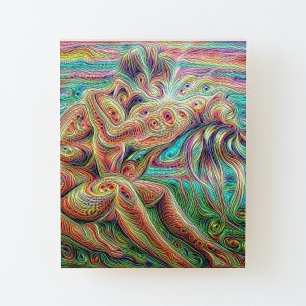 Cool trippy psychedelic love making Wood Mounted Print