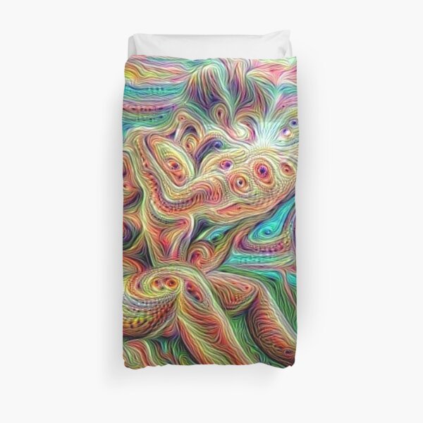 Cool trippy psychedelic love making Duvet Cover