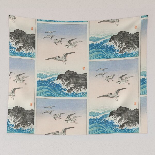 Item preview, Seagulls oriental artwork designed and sold by Vintage Designs +.