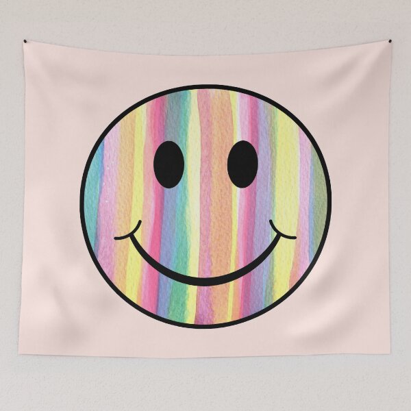 Item preview, Smiley rainbow pastel watercolor designed and sold by OkihanaShop.