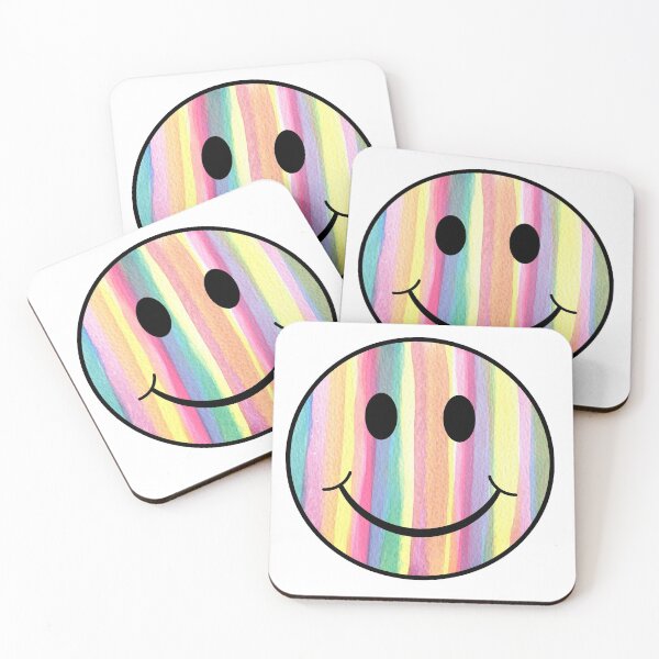 Item preview, Smiley rainbow pastel watercolor designed and sold by OkihanaShop.