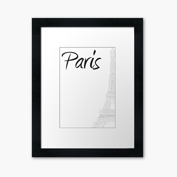 Eiffel Tower Sketch, Paris, France | 2020 Framed Art Print