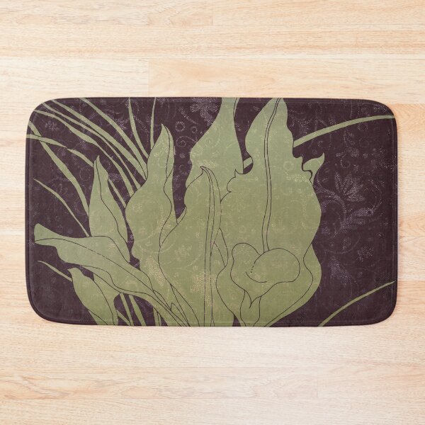 Item preview, Dark Lilies with distressed dark green and brown, and suble pattern background designed and sold by WatersEdgeGal.