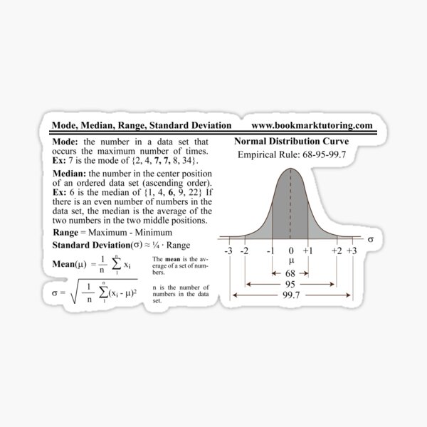 Statistics QuickNote: Normal Distribution  Sticker