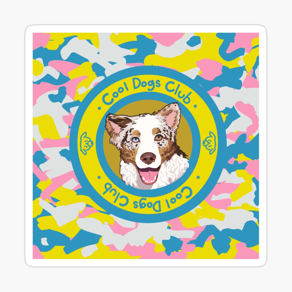 Forretningsmand Fremskridt stak Cotton candy camo pattern COOL DOGS CLUB Red Merle Aussie dog / red Merle Australian  Shepherd" Poster by IvyFox1 | Redbubble