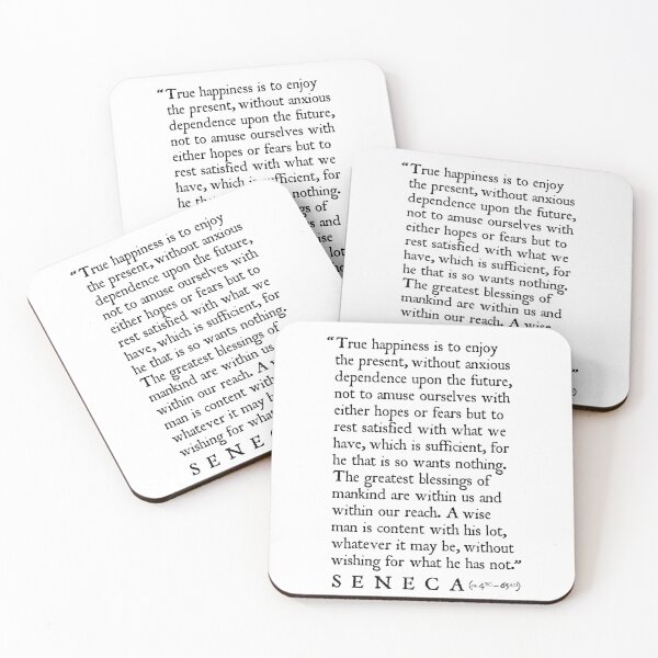 Item preview, Seneca 'True Happiness...' Stoic Life Wisdom Quote designed and sold by knightsydesign.