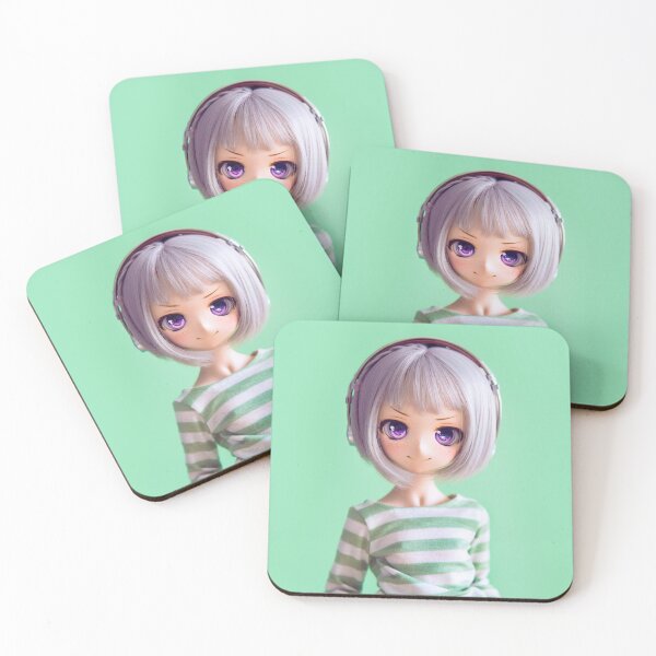 Glitch in green Coasters (Set of 4)