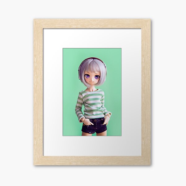 Glitch in green Framed Art Print