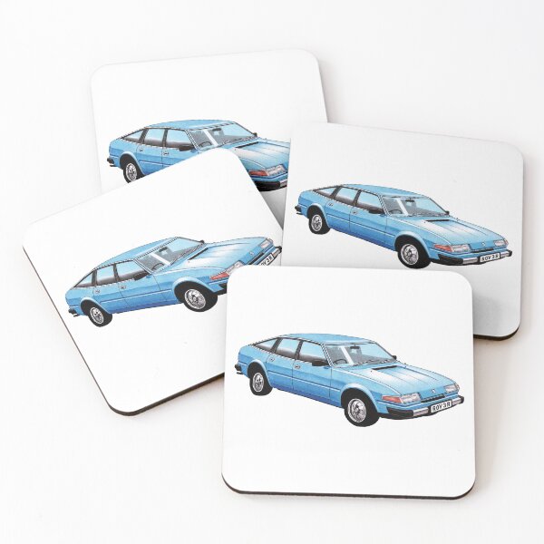 Item preview, Rover SD1 hatchback car illustration in blue designed and sold by Retroblast.