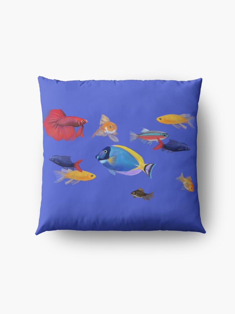 Alternate view of fishes Floor Pillow
