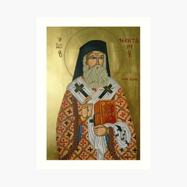 Saint Nectarios "Greek Icon" Art Print