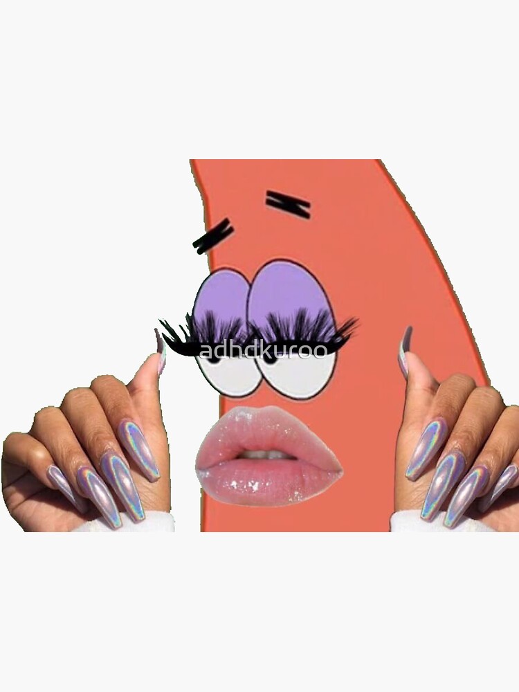 "Patrick nails lashes and lipgloss " Sticker by adhdkuroo | Redbubble