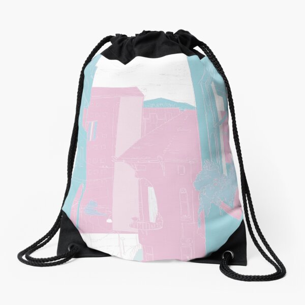 Trans Cityscape Drawstring Bag