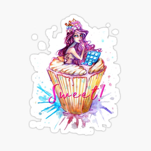 Sweet cupcake girl! Sticker
