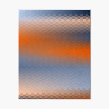 Blue Orange Brown Hexagon Ombre Art Board Print