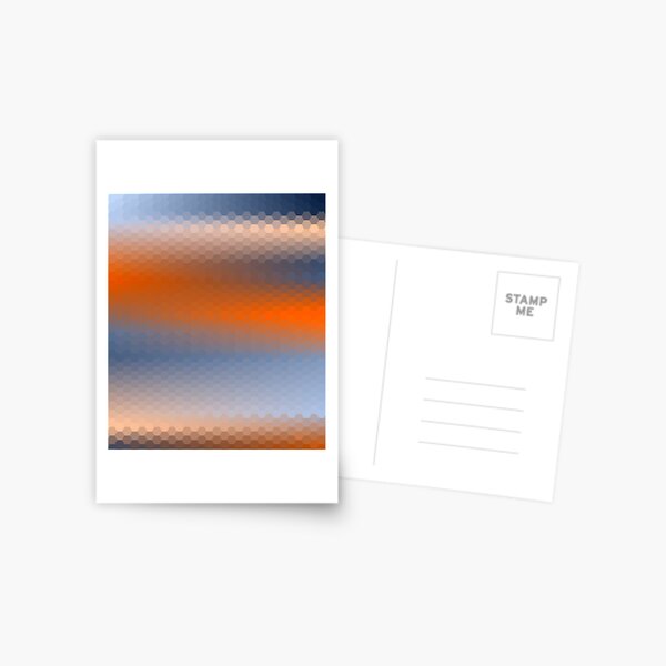 Blue Orange Brown Hexagon Ombre Postcard