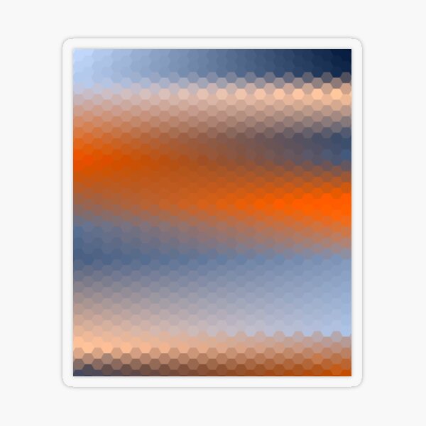 Blue Orange Brown Hexagon Ombre Transparent Sticker