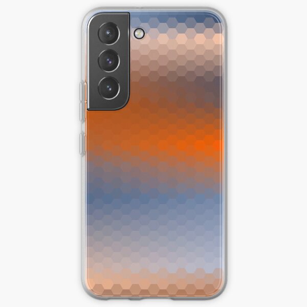 Blue Orange Brown Hexagon Ombre Samsung Galaxy Soft Case