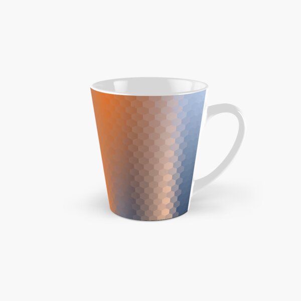 Blue Orange Brown Hexagon Ombre Tall Mug