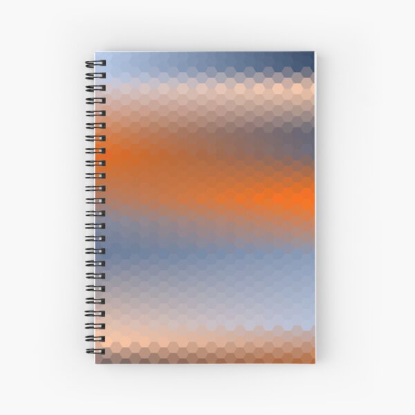 Blue Orange Brown Hexagon Ombre Spiral Notebook