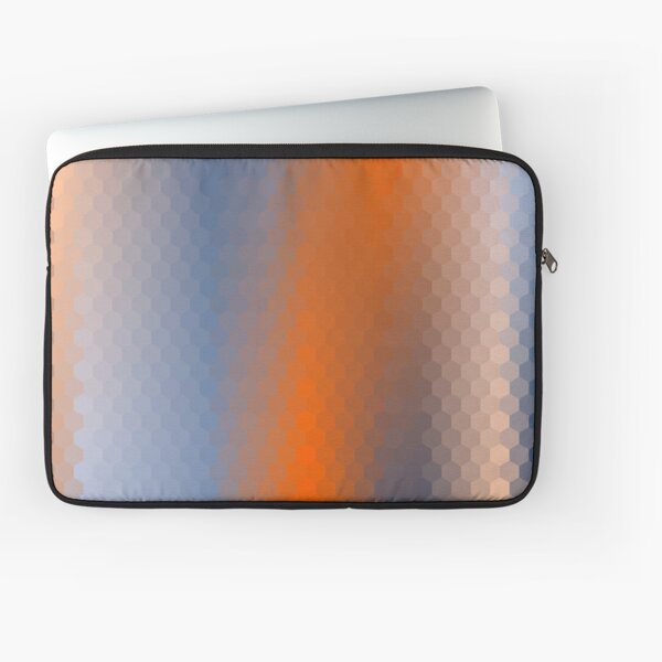 Blue Orange Brown Hexagon Ombre Laptop Sleeve