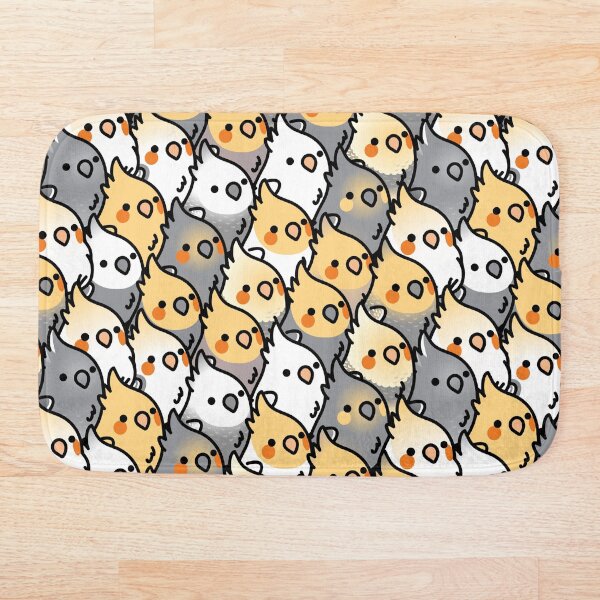 Chubby Cockatiel Party Bath Mat