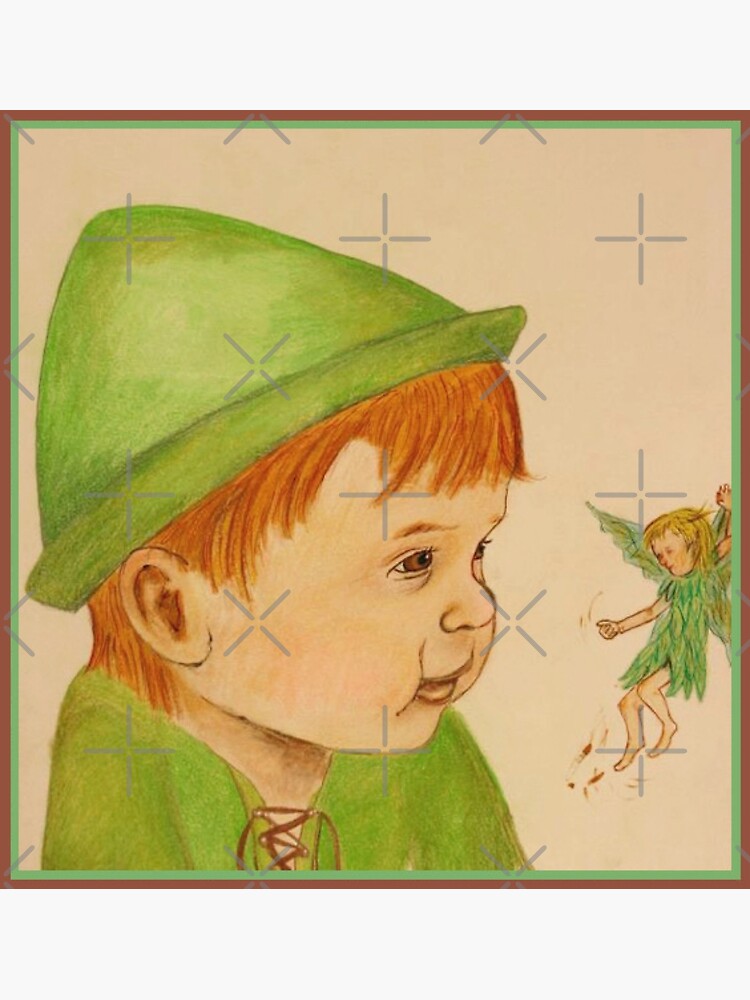 Carte Postale Peter Pan Rencontre La Fee Clochette Par Janshackelford Redbubble