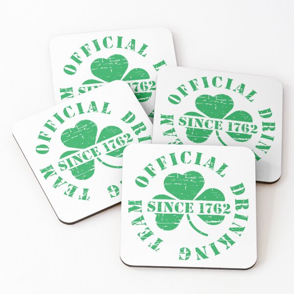 St Patricks Day Official Drinking Team Since 1762 Coasters (Set of 4)