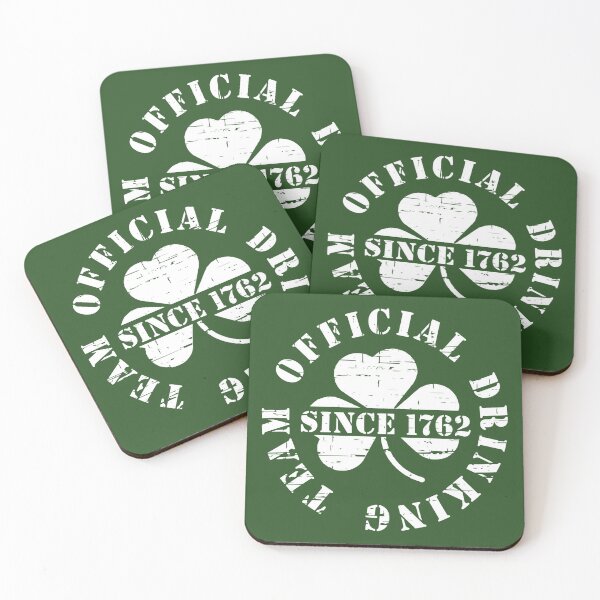 St Patricks Day Official Drinking Team Since 1762 Coasters (Set of 4)