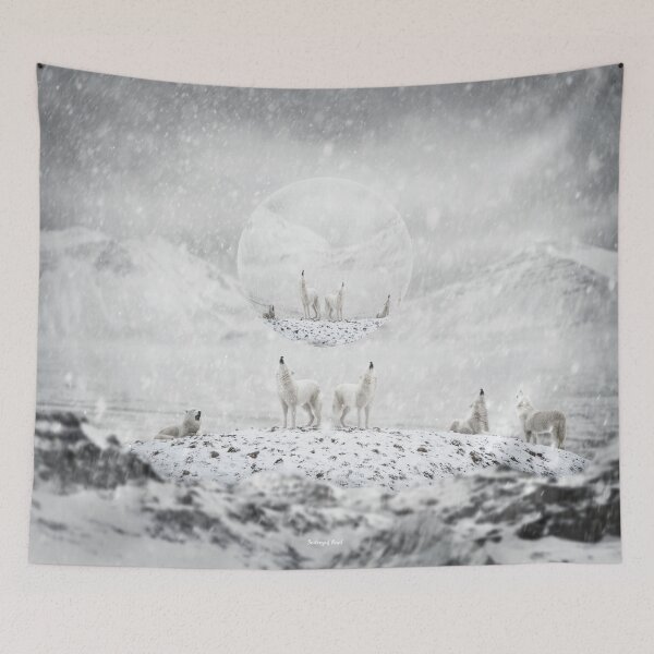Item preview, Howling wolves in winter landscape designed and sold by Destroyed-Pixel.