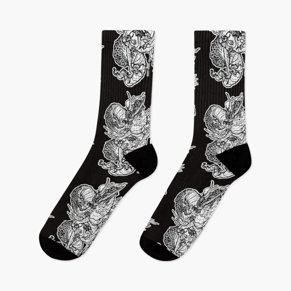 Item preview, Japanese dragon, black and white just lines designed and sold by JoaoOtreze.