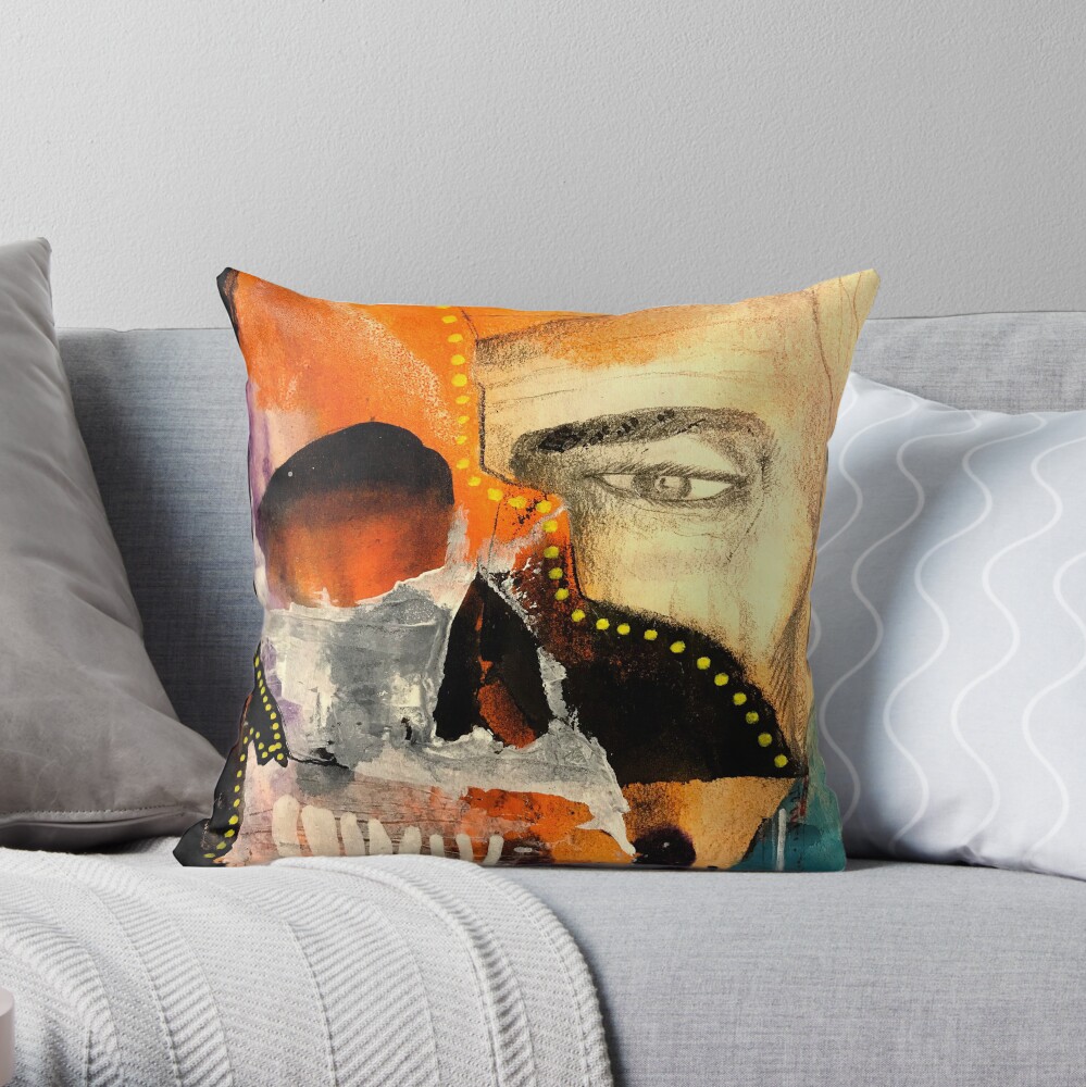 Unknown Portrait {Fractured Man} Throw Pillow