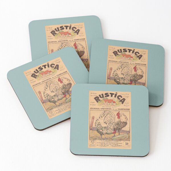 Item preview, Vintage French Newspaper Cover with Rooster and Chickens designed and sold by FuzzyHoney.