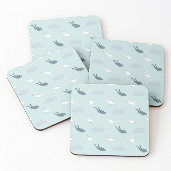 Item preview, Pale blue skydiver pattern with clouds designed and sold by FatSlugDesigns.