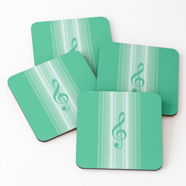 Item preview, Treble Clef Vertical Stripes Green designed and sold by RetroNeon.