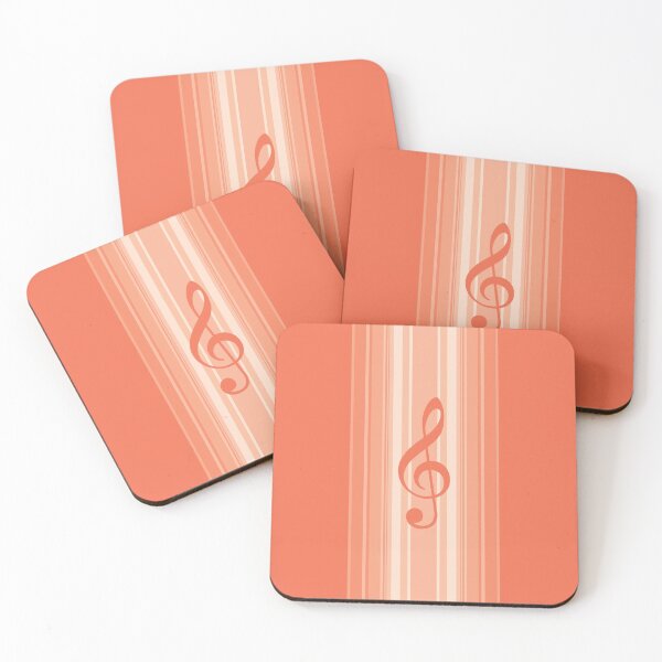 Item preview, Treble Clef Vertical Stripes Orange designed and sold by RetroNeon.