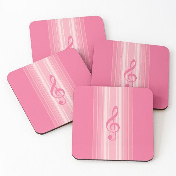 Item preview, Treble Clef Vertical Stripes Pink designed and sold by RetroNeon.