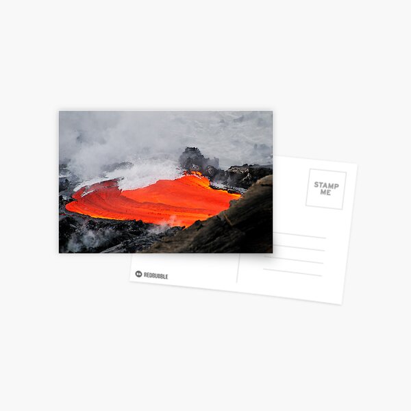 River of molten lava flowing to the sea, Kilauea Volcano, Hawaii Islands, United States Postcard