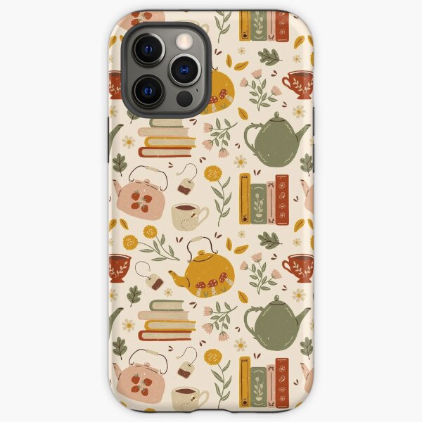 Flowery Books and Tea iPhone Tough Case