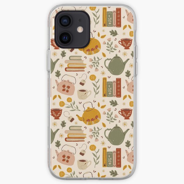 Flowery Books and Tea iPhone Soft Case