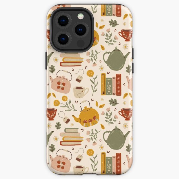 Flowery Books and Tea iPhone Tough Case