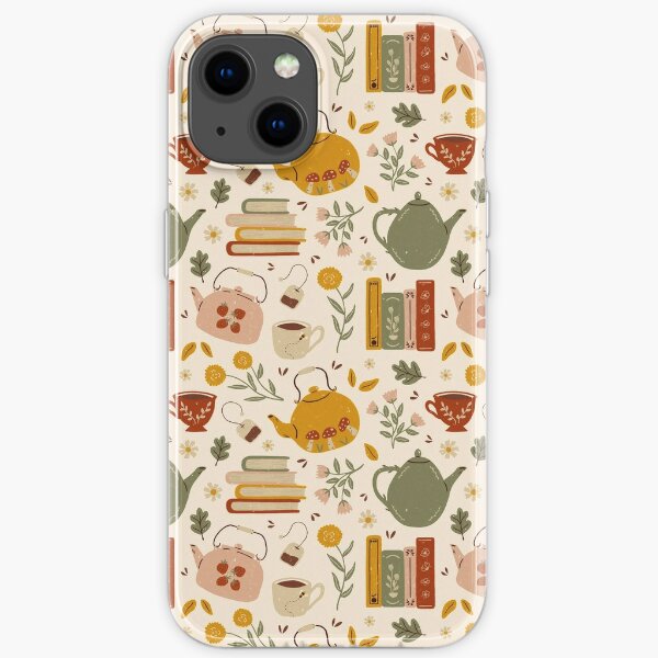 Flowery Books and Tea iPhone Soft Case