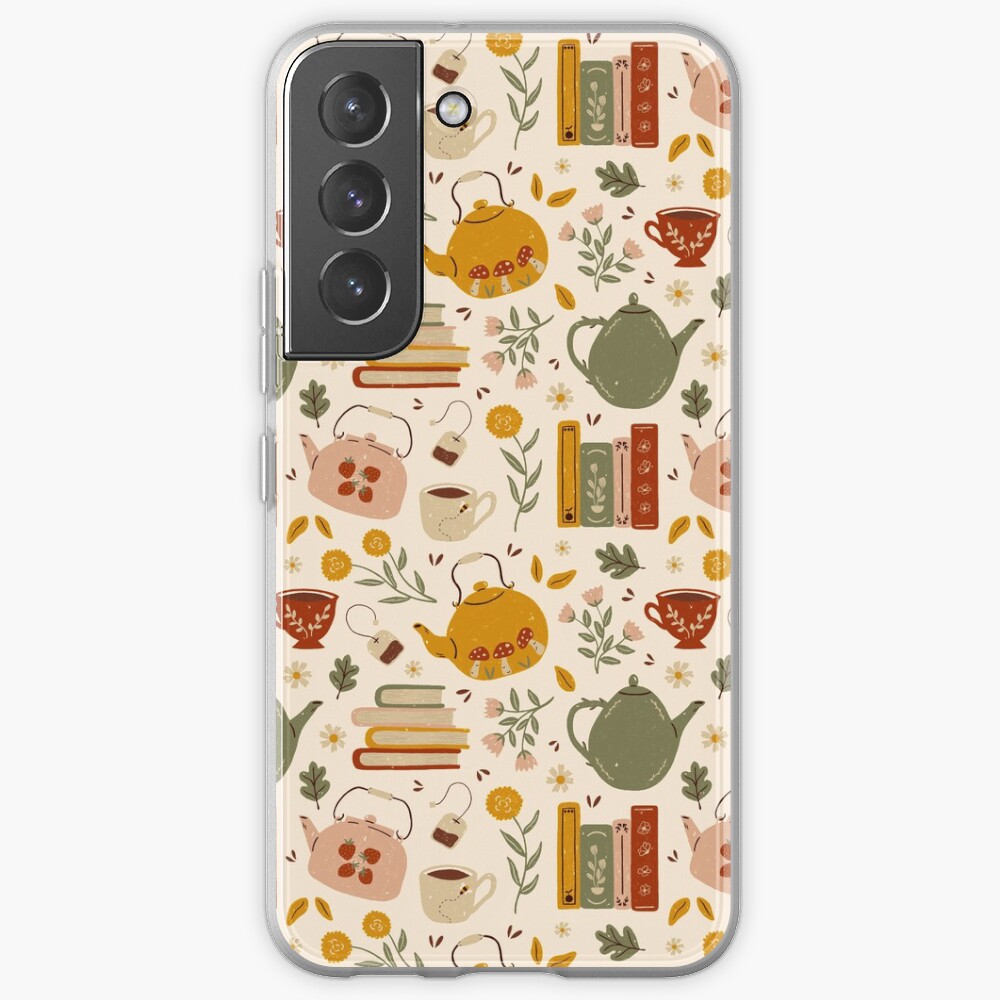 Flowery Books and Tea Samsung Galaxy Phone Case