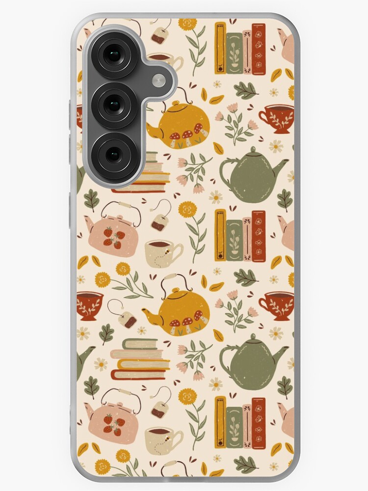 Thumbnail 1 of 4, Samsung Galaxy Phone Case, Flowery Books and Tea designed and sold by ohjessmarie.