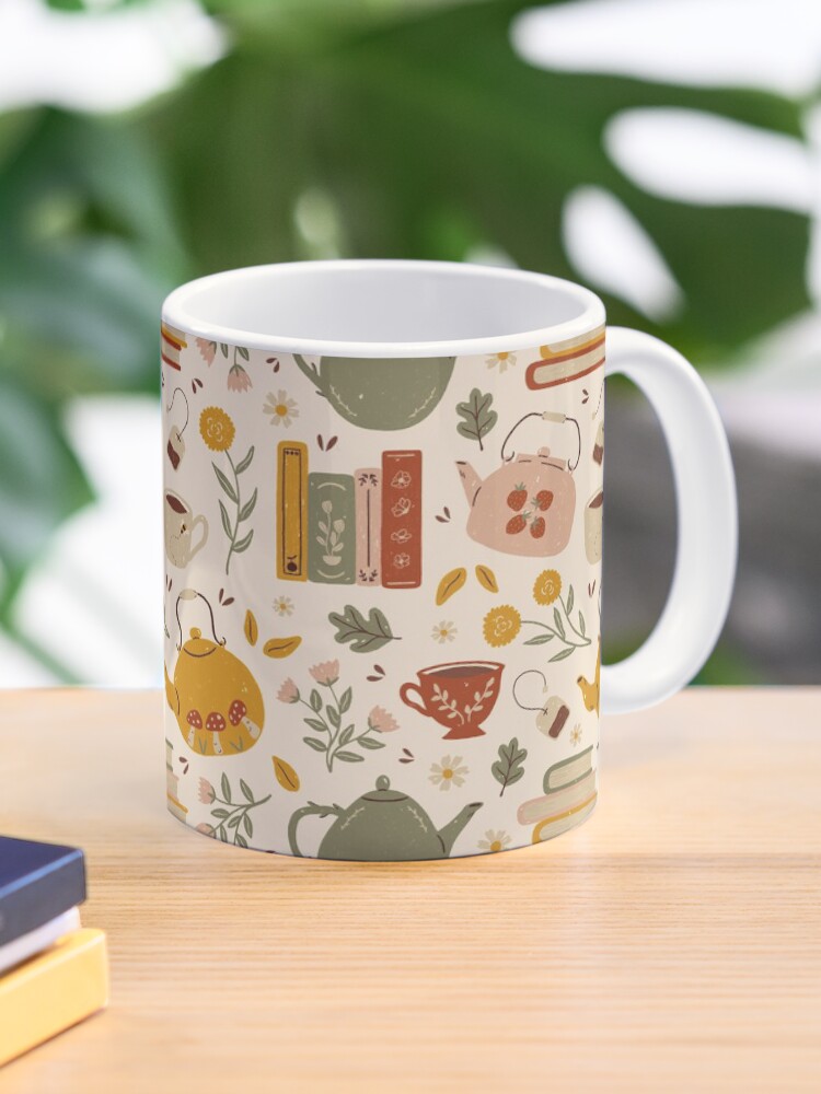 Thumbnail 1 of 6, Coffee Mug, Flowery Books and Tea designed and sold by ohjessmarie.