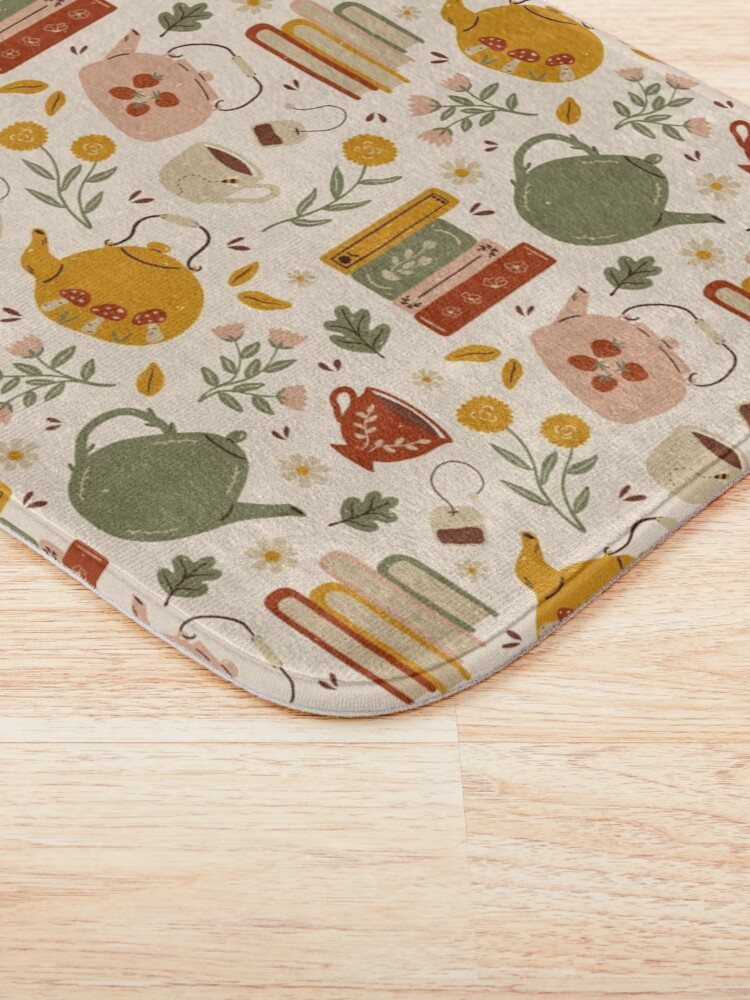 Alternate view of Flowery Books and Tea Bath Mat