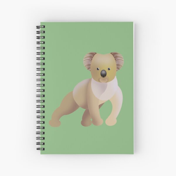 Koala with Green Background Spiral Notebook