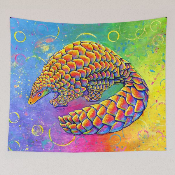 Item preview, Psychedelic Rainbow Pangolin designed and sold by Rebecca Wang.