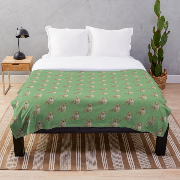 Koala with Green Background Throw Blanket