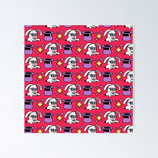 Cool Rabbit (pattern) Poster